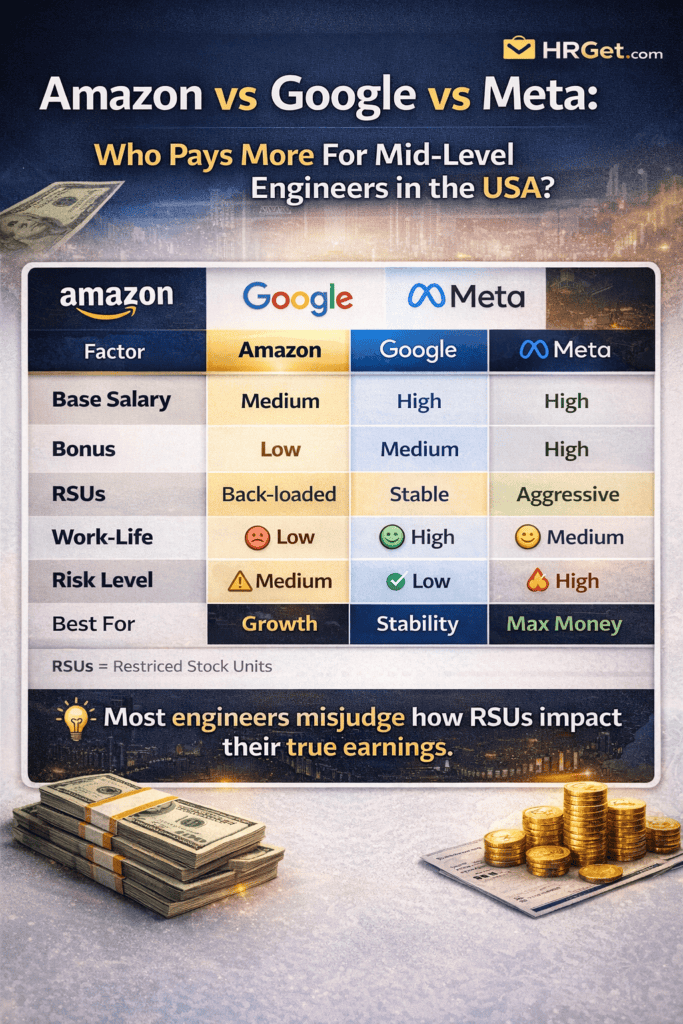 amazon google meta mid level comparision