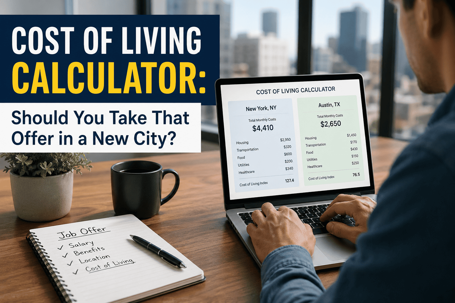 cost of living calculator job offer new city comparison
