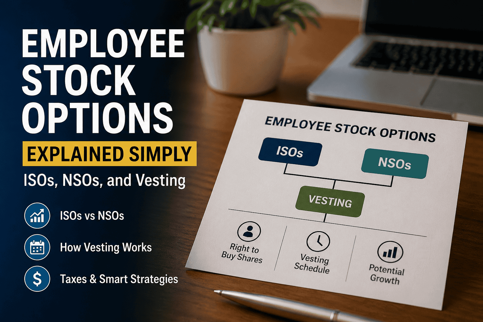 employee stock options explained isos nsos vesting featured image