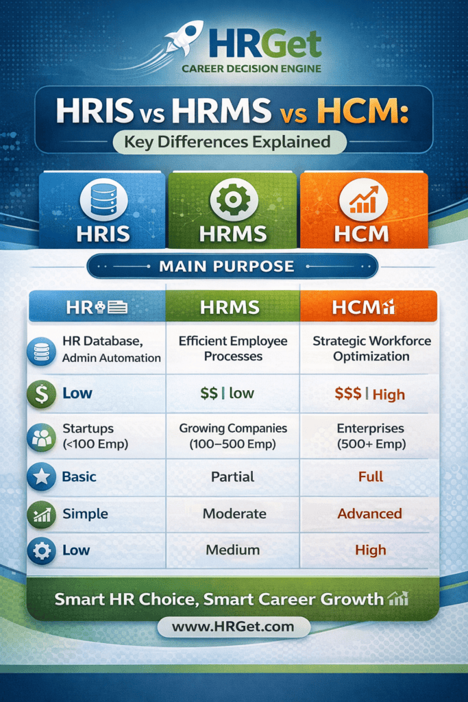 hris vs hrms vs hcm differences