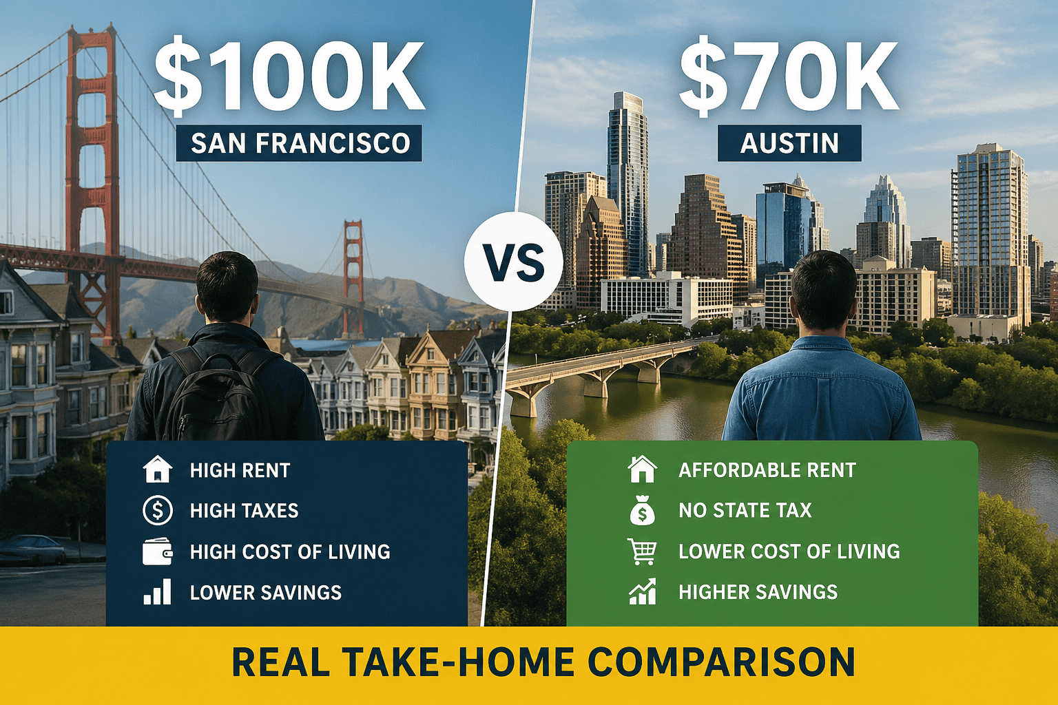 san francisco vs austin salary take home comparison 100k vs 70k