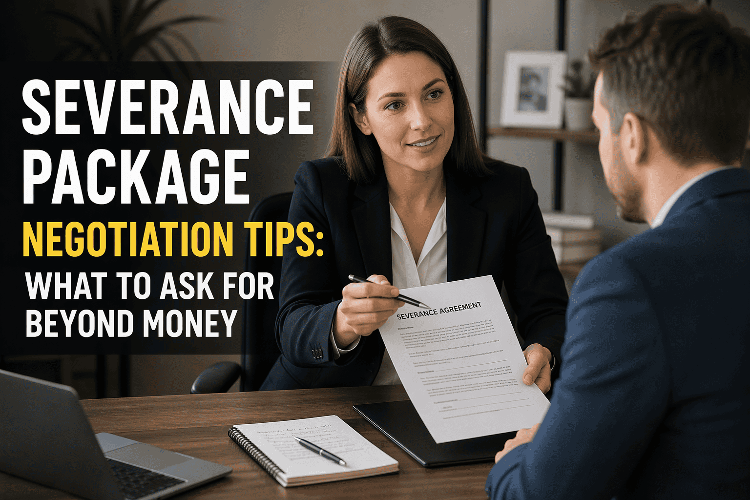 severance package negotiation infographic hrget blue green