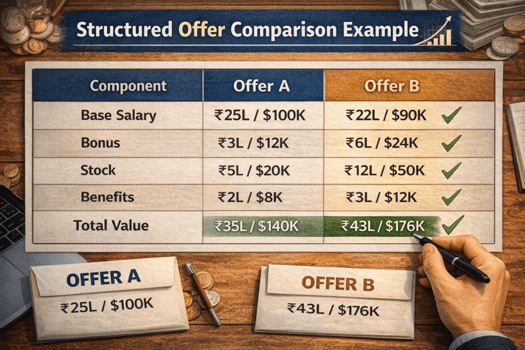 structured offer comparision