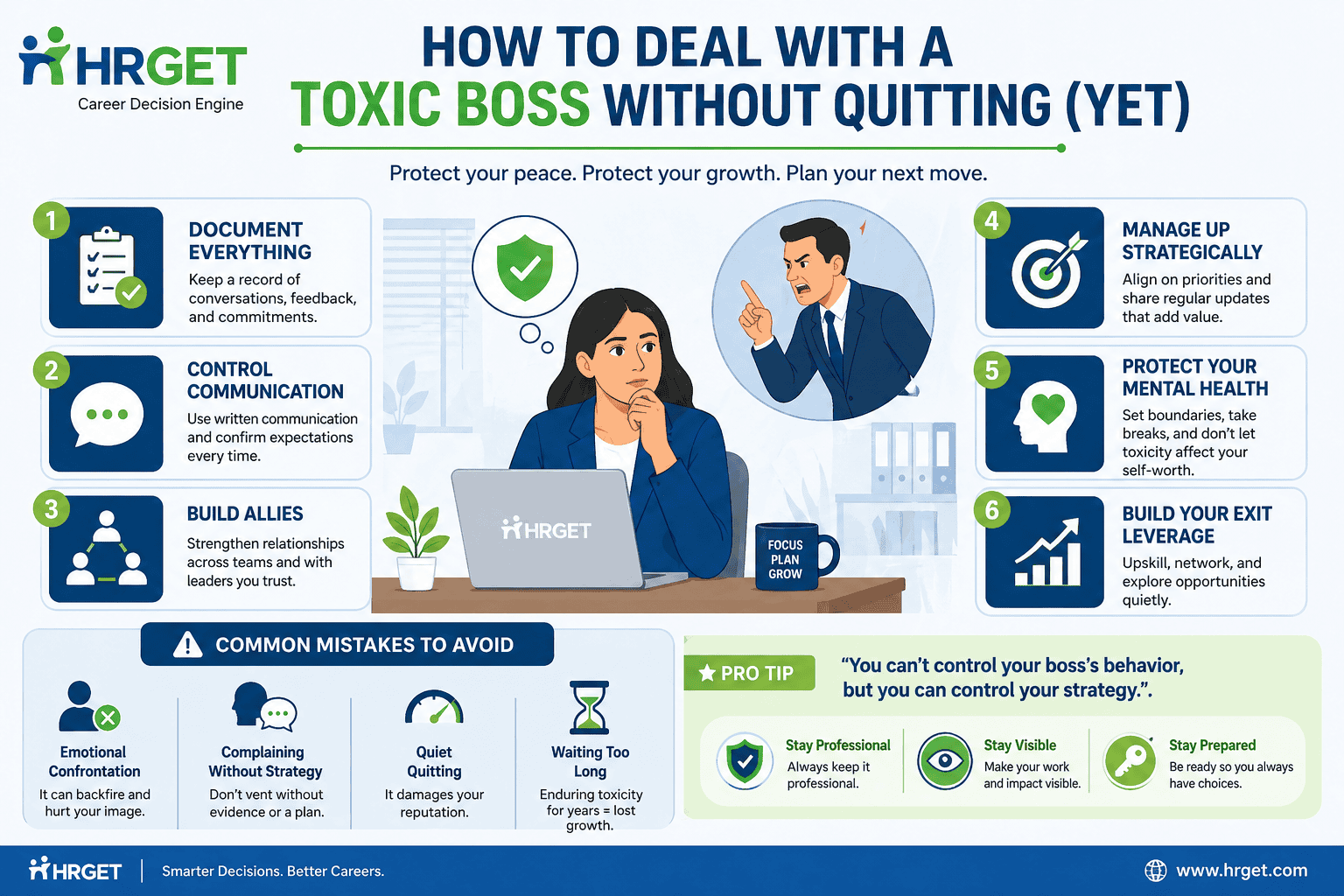 toxic boss survival strategy infographic hrget