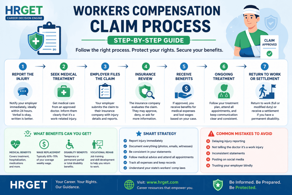 workers compensation claim process infographic hrget guide