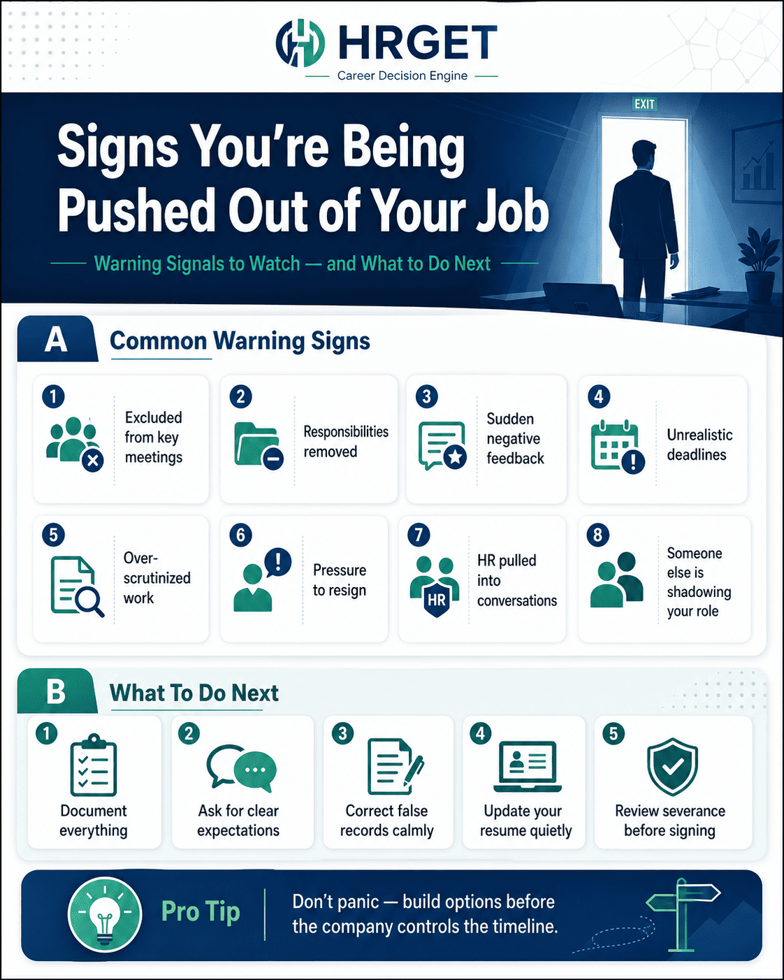signs youre being pushed out of your job warning signs infographic