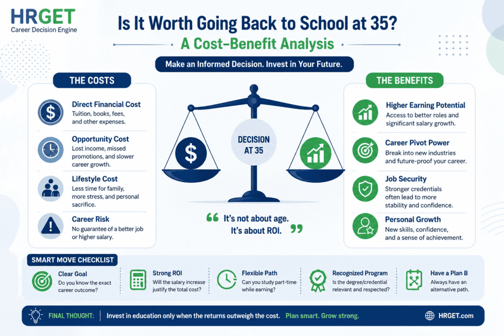 going back to school at 35 roi infographic